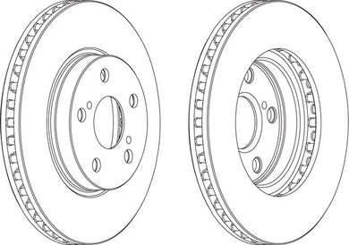 Front Pair Of Brake Discs Fits Lexus Toyota OE 4351220470 Ferodo DDF620