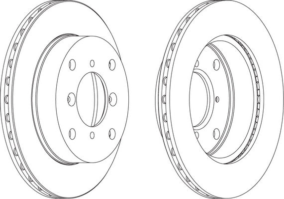 Pair Of Coated Brake Discs Ferodo DDF623C