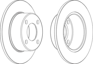 Rear Pair Of Brake Discs Fits Audi OE 443615601E Ferodo DDF625