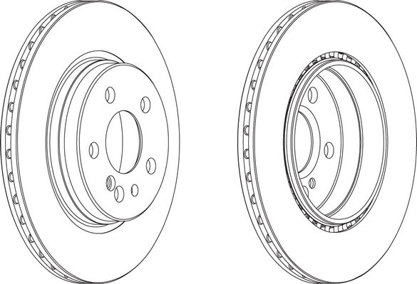 Rear Pair Of Brake Discs Fits Mercedes-Benz OE 1404230412 Ferodo DDF630