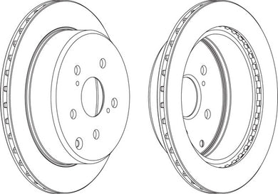 Rear Pair Of Brake Discs Fits Toyota OE 4243114100 Ferodo DDF687