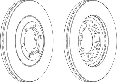Front Pair Of Brake Discs Fits Isuzu Opel Vauxhall OE 569051 Ferodo DDF693