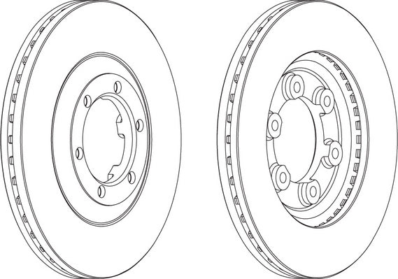 Front Pair Of Brake Discs Fits Isuzu Opel Vauxhall OE 569051 Ferodo DDF693