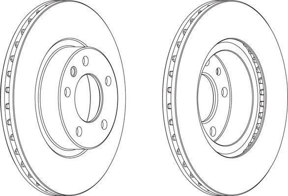 Front Pair Of Brake Discs Fits Opel Vauxhall OE 569015 Ferodo DDF697
