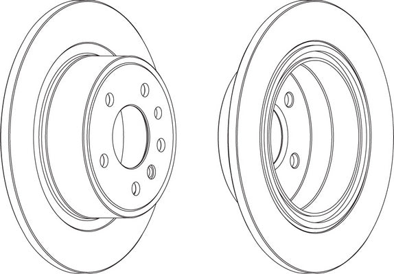 Pair Of Coated Brake Discs Ferodo DDF698C