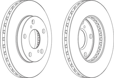 Front Pair Of Brake Discs Fits Toyota OE 4351233020 Ferodo DDF702