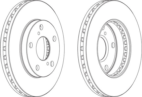Front Pair Of Brake Discs Fits Toyota OE 4351233020 Ferodo DDF702