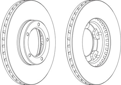 Front Pair Of Brake Discs Fits Toyota OE 4351220090 Ferodo DDF703