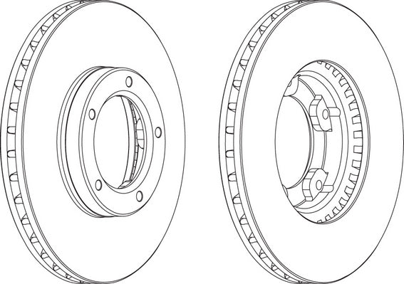 Front Pair Of Brake Discs Fits Toyota OE 4351220090 Ferodo DDF703