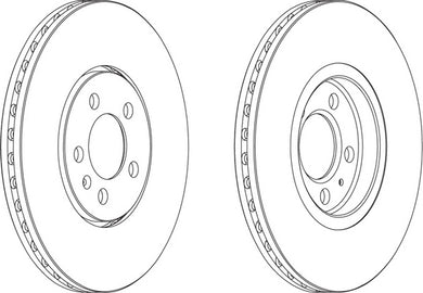 Front Pair Of Brake Discs Fits VW OE 3A0615301 Ferodo DDF706