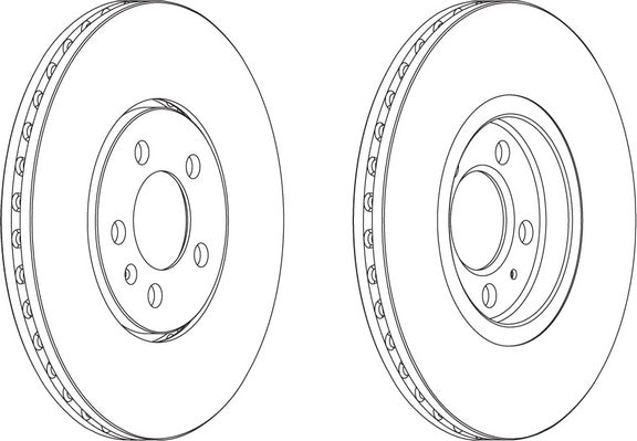 Front Pair Of Brake Discs Fits VW OE 3A0615301 Ferodo DDF706