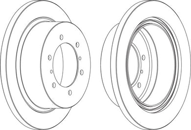 Rear Pair Of Brake Discs Fits Mitsubishi OE MB618797 Ferodo DDF715
