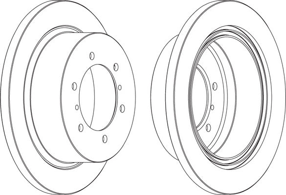 Rear Pair Of Brake Discs Fits Mitsubishi OE MB618797 Ferodo DDF715