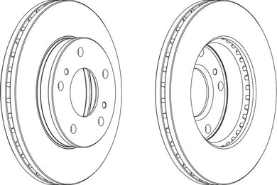 Front Pair Of Brake Discs Fits LDV Nissan OE 402069C100 Ferodo DDF722