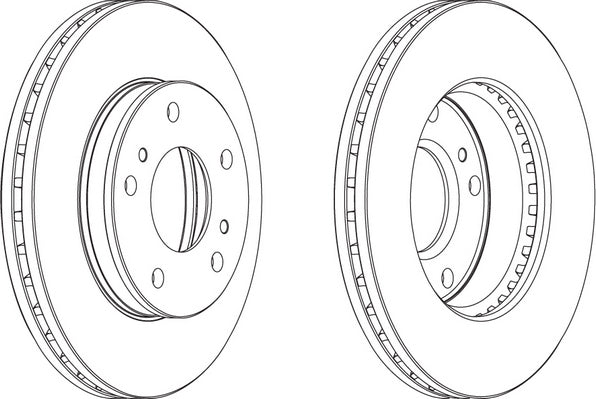 Front Pair Of Brake Discs Fits LDV Nissan OE 402069C100 Ferodo DDF722