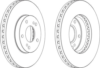 Front Pair Of Brake Discs Fits Nissan OE 4020604U02 Ferodo DDF724