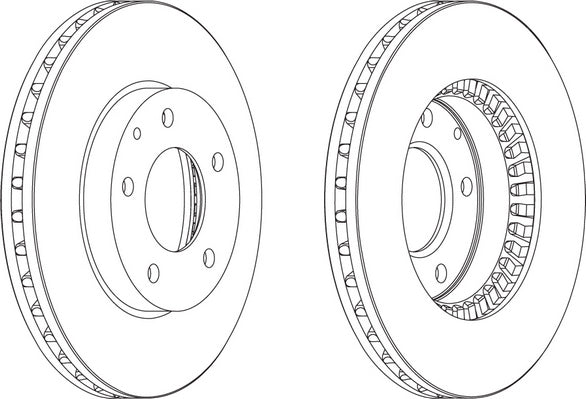 Front Pair Of Brake Discs Fits Mazda OE T0023325X Ferodo DDF738