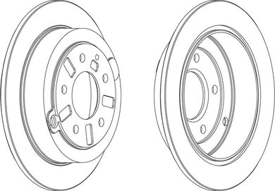 Rear Pair Of Brake Discs Fits Mazda OE T00226251 Ferodo DDF739