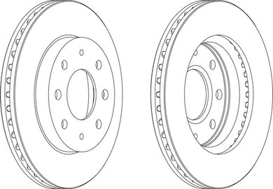 Pair Of Coated Brake Discs Ferodo DDF741C