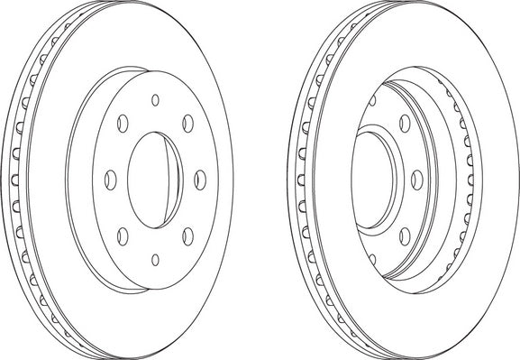 Pair Of Coated Brake Discs Ferodo DDF741C