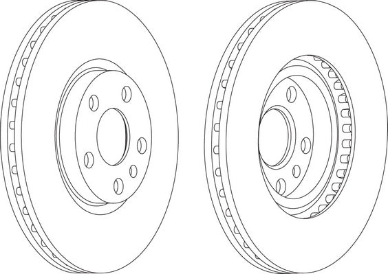 Pair Of Coated Brake Discs Ferodo DDF760C