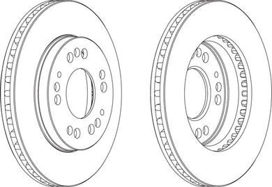 Front Pair Of Brake Discs Fits Mitsubishi OE MB699761 Ferodo DDF761