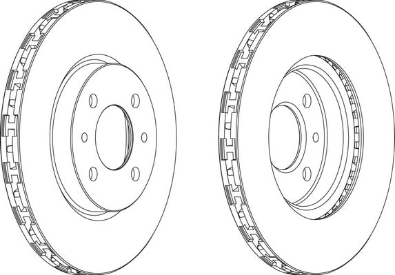 Pair Of Coated Brake Discs Ferodo DDF762C