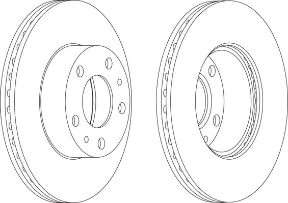 Pair Of Coated Brake Discs Ferodo DDF767C