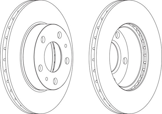 Pair Of Coated Brake Discs Ferodo DDF768C