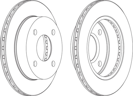 Front Pair Of Brake Discs Fits Nissan OE 4020617B00 Ferodo DDF770