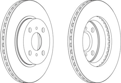 Pair Of Front Coated Brake Discs Fits Toyota Corolla Ferodo DDF794C