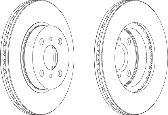 Pair Of Front Coated Brake Discs Fits Toyota Corolla Ferodo DDF794C