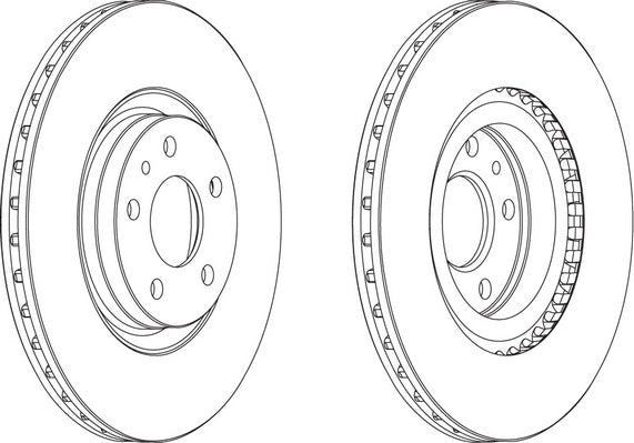 Front Pair Of Brake Discs Fits Alfa Romeo OE 46427948 Ferodo DDF797