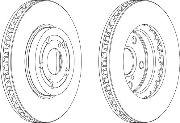 Front Pair Of Brake Discs Fits Toyota OE 4351205010 Ferodo DDF799