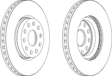 Front Pair Of Brake Discs Fits Alfa Romeo Lancia OE 4644930 Ferodo DDF802