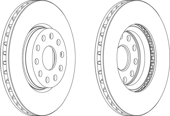 Front Pair Of Brake Discs Fits Alfa Romeo Lancia OE 4644930 Ferodo DDF802