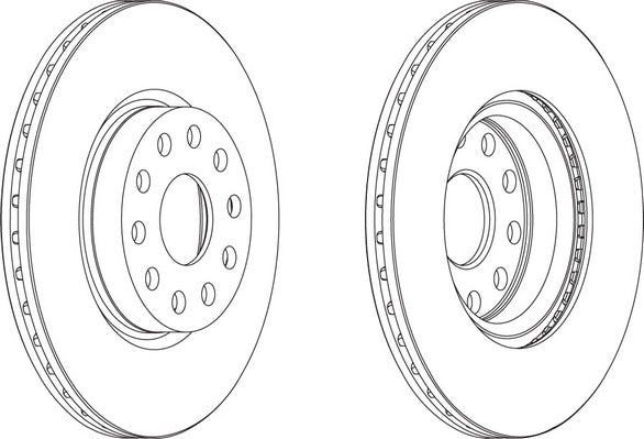 Front Pair Of Brake Discs Fits Lancia OE 46449389 Ferodo DDF803