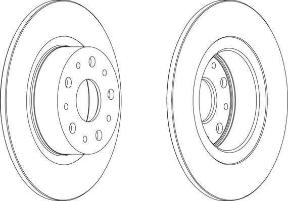 Rear Pair Of Brake Discs Fits Alfa Romeo Lancia OE 60814646 Ferodo DDF805