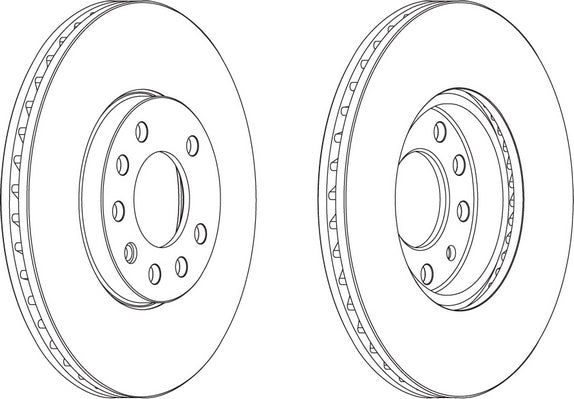 Pair Of Coated Brake Discs Ferodo DDF810C