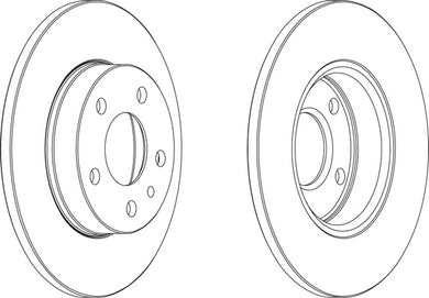 Rear Pair Of Brake Discs Fits Alfa Romeo OE 6057892 Ferodo DDF818