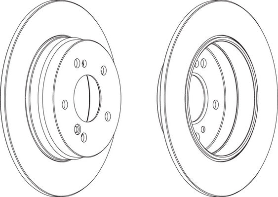 Pair Of Coated Brake Discs Ferodo DDF819C