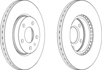 Front Pair Of Brake Discs Fits Alfa Romeo OE 46425960 Ferodo DDF827