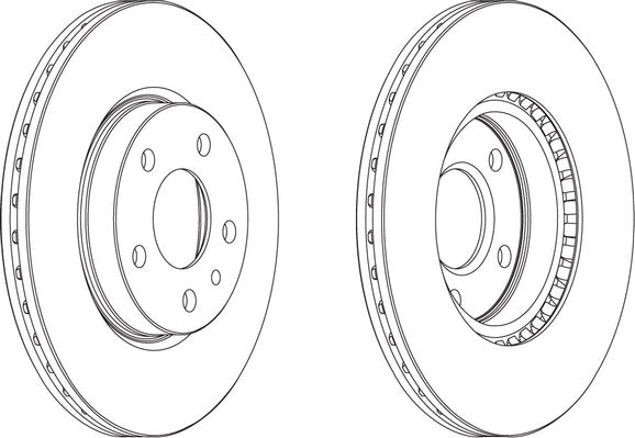 Front Pair Of Brake Discs Fits Alfa Romeo OE 46425960 Ferodo DDF827