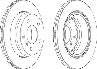Pair Of Coated Brake Discs Ferodo DDF831C