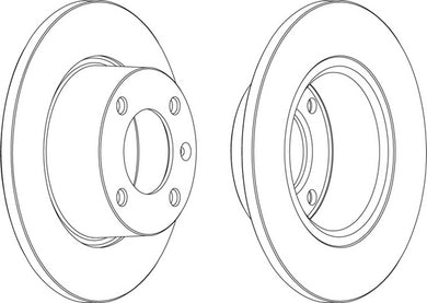 Rear Pair Of Brake Discs Fits Citroen OE 4246L6 Ferodo DDF840