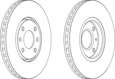 Pair Of Coated Brake Discs Ferodo DDF841C