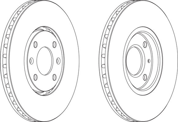 Pair Of Coated Brake Discs Ferodo DDF841C