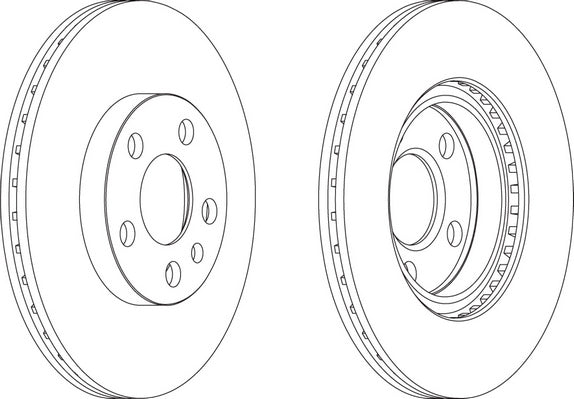 Pair Of Coated Brake Discs Ferodo DDF842C