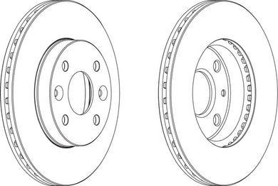 Front Pair Of Brake Discs Fits Kia OE 0K20A33251 Ferodo DDF854