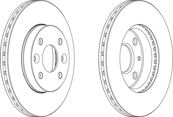 Front Pair Of Brake Discs Fits Kia OE 0K20A33251 Ferodo DDF854